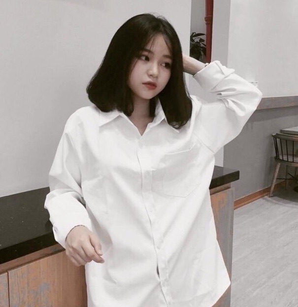 Áo Sơ Mi Trắng Trơn Basic Oversize Nam Nữ Học Sinh/ Sơ Mi Trắng Đi Học Nam Nữ Q3