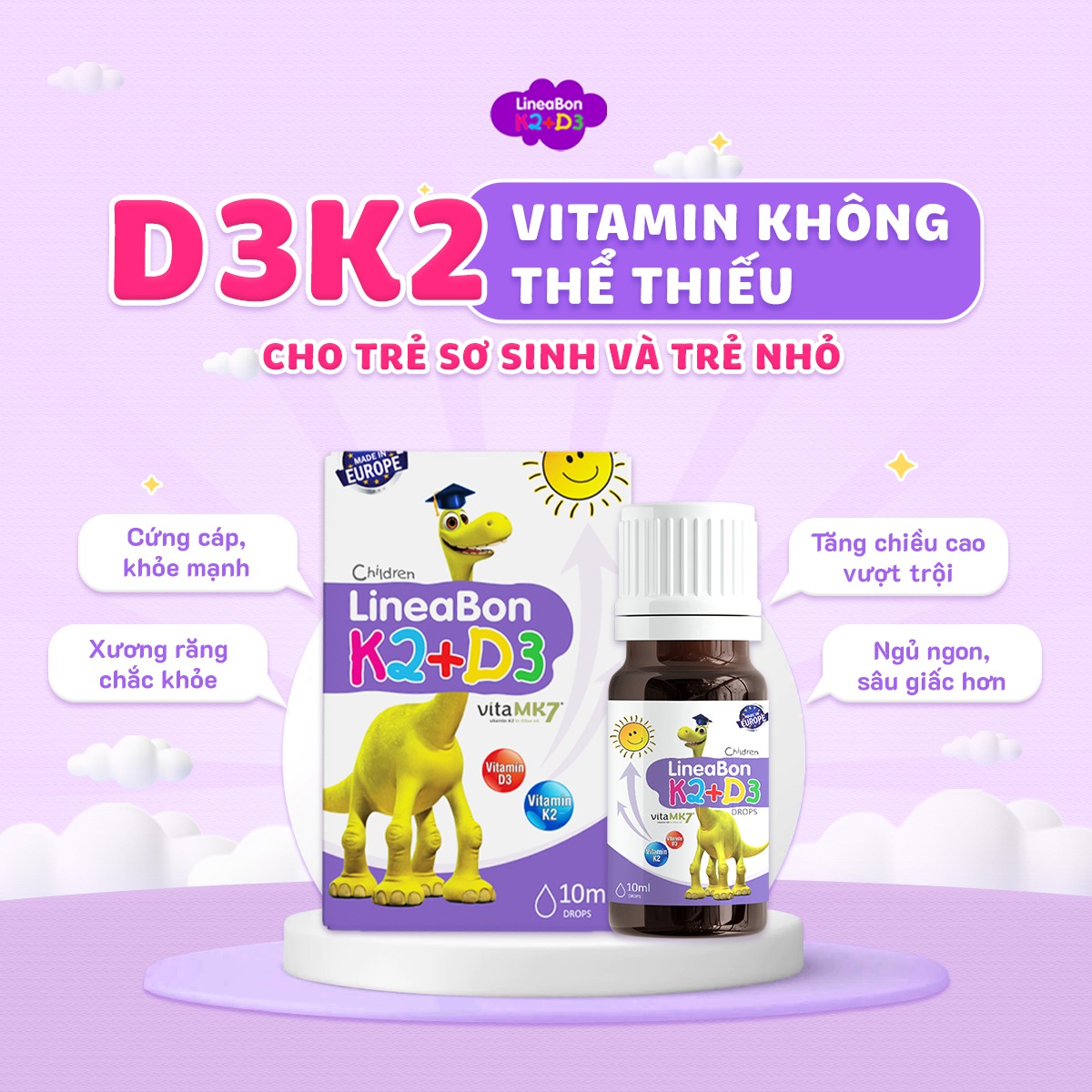 LINEABON D3K2 tinh khiết