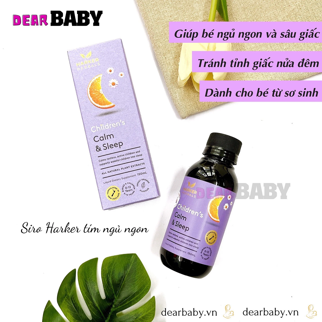 Siro ngủ ngon tím Harker Calm & Sleep - 150ml (0M-12Y)