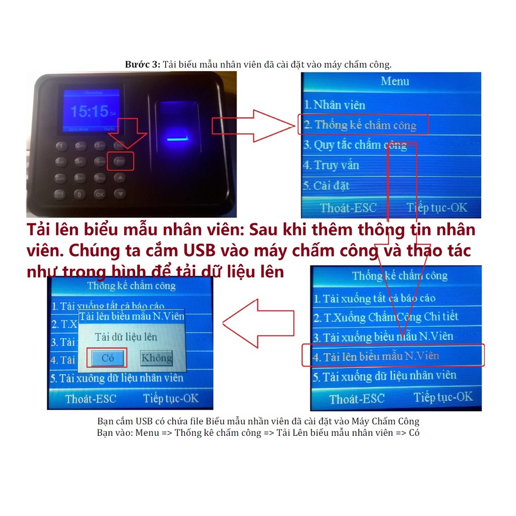 【Có sẵn bằng tiếng Việt】Máy Chấm Công Quét Vân Tay 911Máy khoan