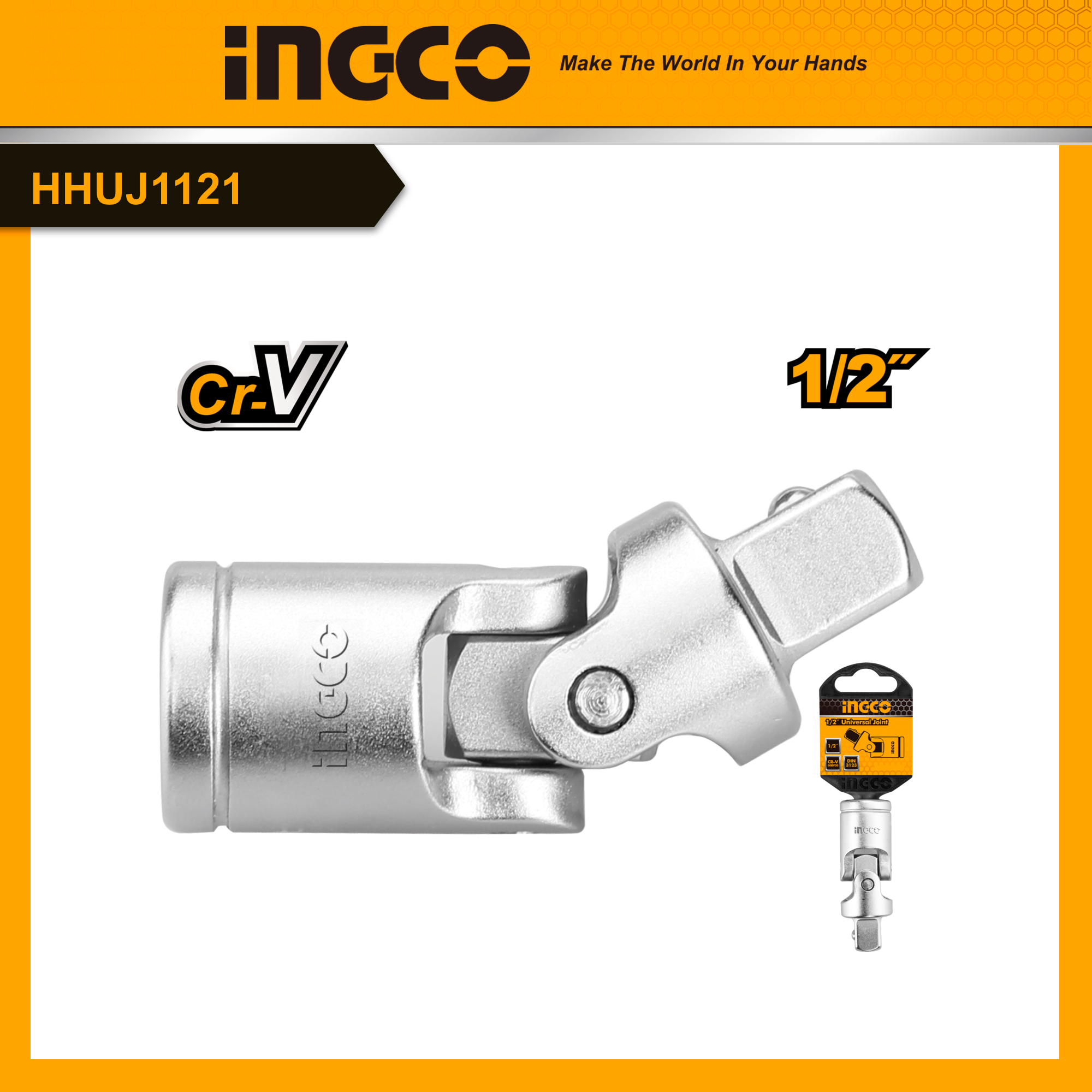 INGCO Đầu nối lắc léo 1/2'' HHUJ1121