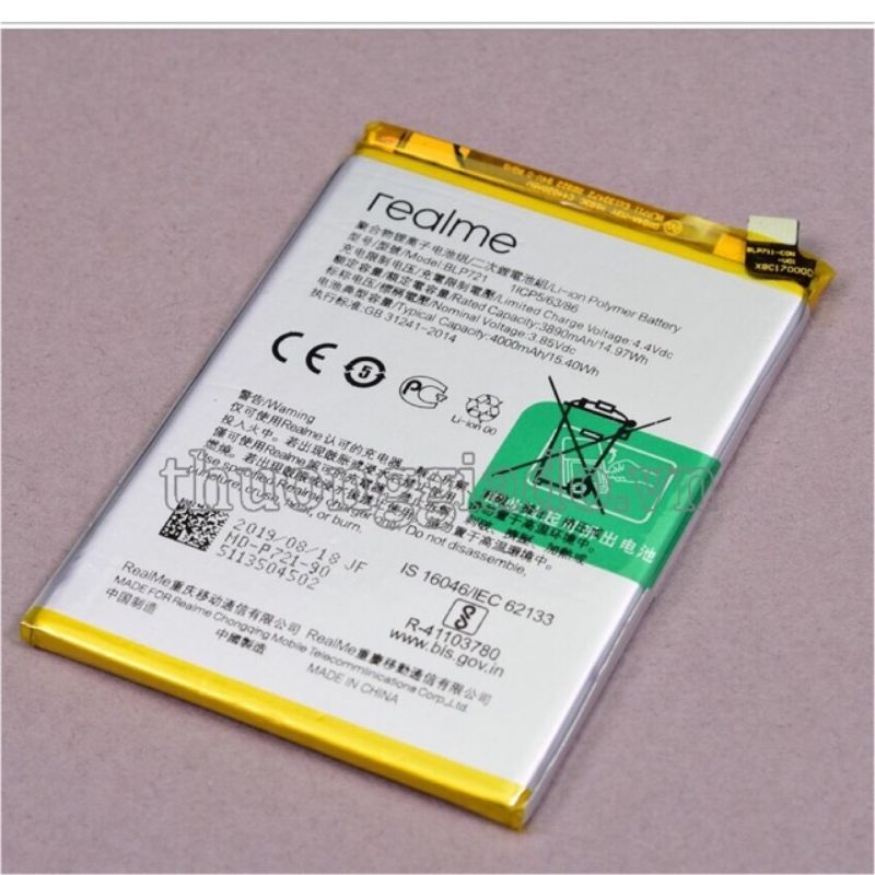 Pin realme c2, model blp721, dung lượng 4000mah- chính hãng bảo hành 6 tháng.