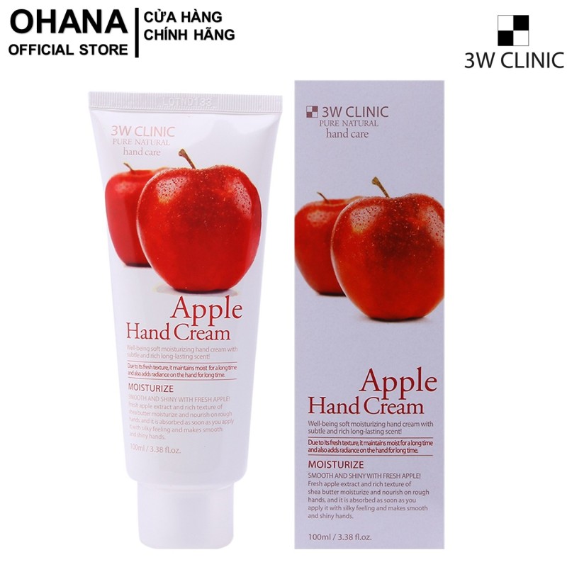 Kem Dưỡng Da Tay Hương Táo 3W Clinic Apple Hand Cream 100ml nhập khẩu