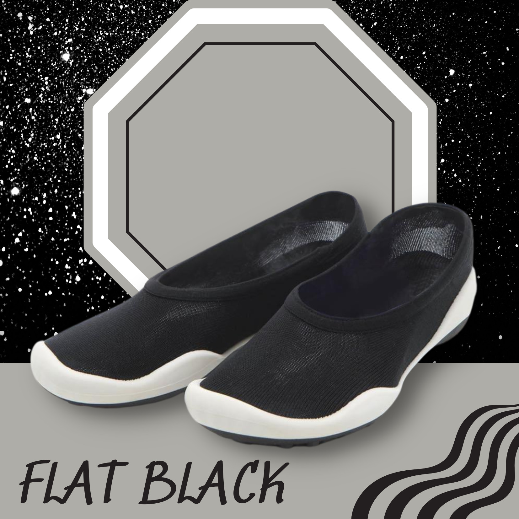 GIÀY BỎ TÚI KUMUELLO- FLAT BLACK NGƯỜI LỚN