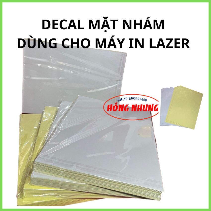 [ Decal Mặt Nhám] Xấp 100 Tờ Decal A4 Mặt Nhám , Siêu Dính, Mặt Giấy Mịn.