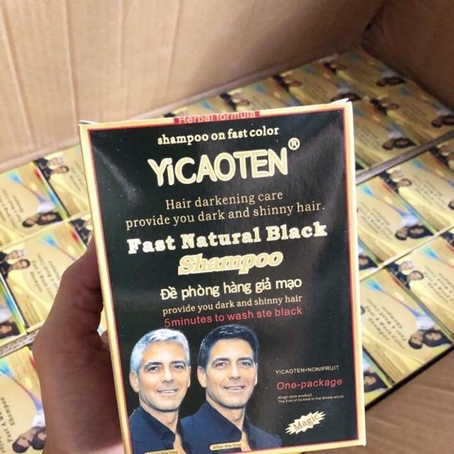 [HCM]Dầu gội đen tóc Yicaoten ( hộp 10 gói )