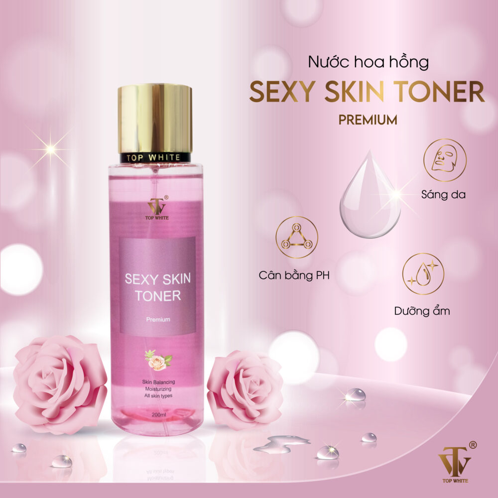 Nước hoa hồng Sexy Skin Toner Premium giúp giữ ẩm và cân bằng độ pH cho da