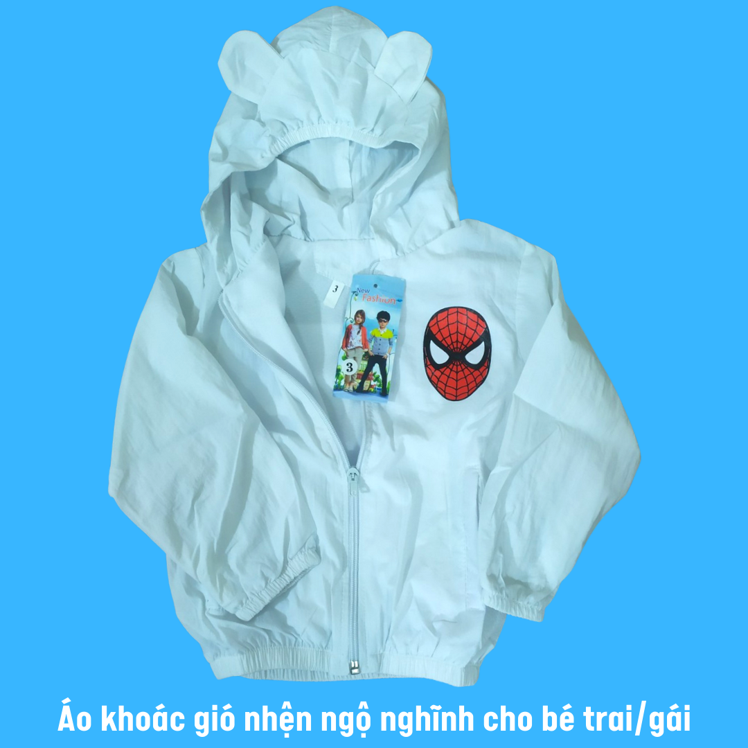 [Hoàn tiền 6%] ÁO KHOÁC BÉ TRAI - ÁO KHOÁC GIÓ NHỆN CHO BÉ TRAI BÉ GÁI 7-15KG