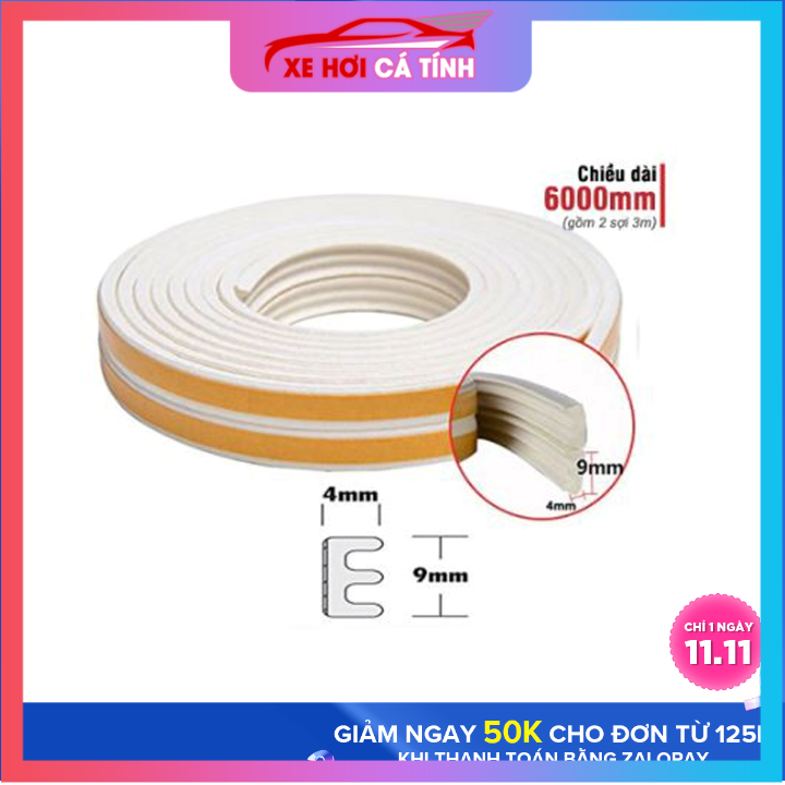 Gioăng cao su chữ E chống ồn ,Roong ron dán cửa ngăn Bụi cửa Sổ cửa ra vào CUỘN 4 MÉT