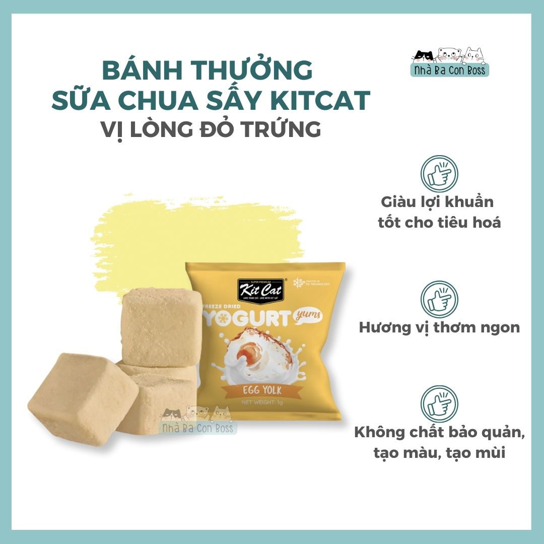 Sữa chua sấy thăng hoa cho mèo Kitcat 10g