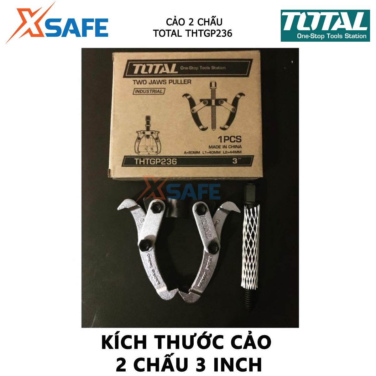 Puller 2 Prong 3 inch total THTGP236 | puller size 3 ", hydraulic puller maximum 2000 kg, material by CR-V, high heat-resistant removable bearings, bearing repair maintenance, Assembly of the machinery, device [XTools] [xsafe]