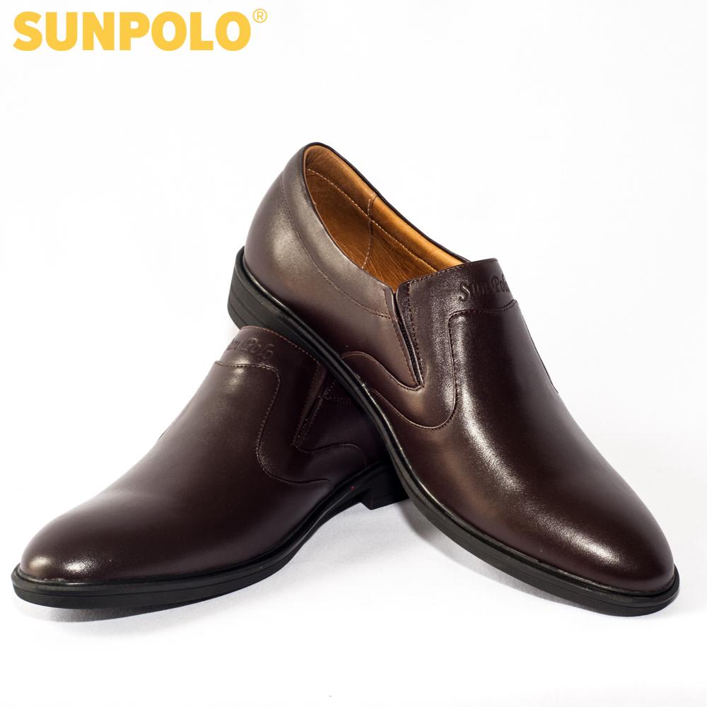 Giày Tây Nam Da Bò SUNPOLO SUMU0112 (Đen, Nâu)