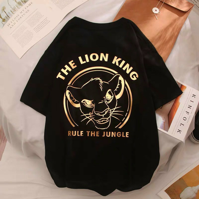 Áo thun nam nữ tay lỡ chữ the lion king kiểu dáng hàn quốc unisex tp31