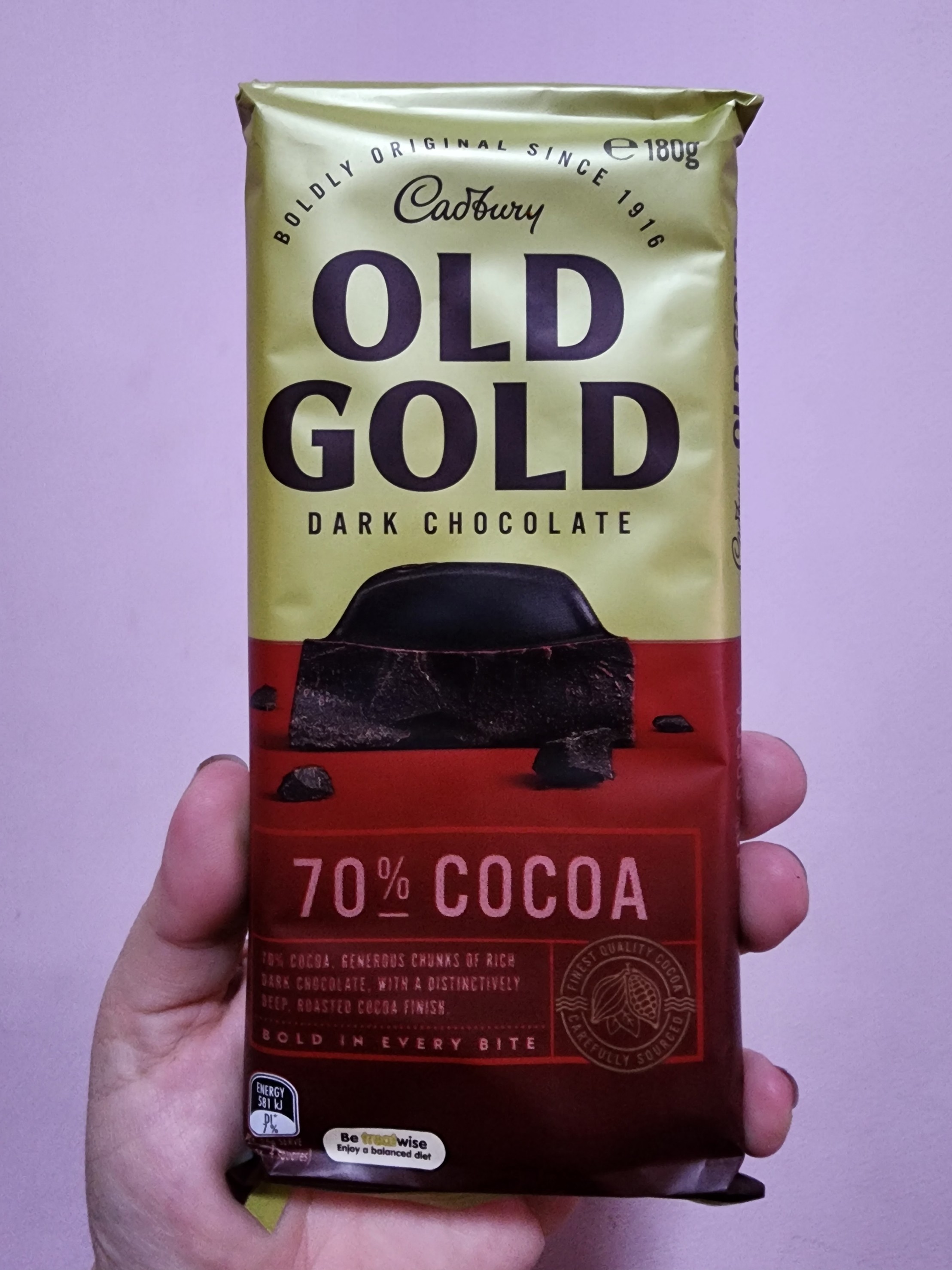 Cadbury Old Gold Dark Chocolate 180g - sôcôla đen Úc