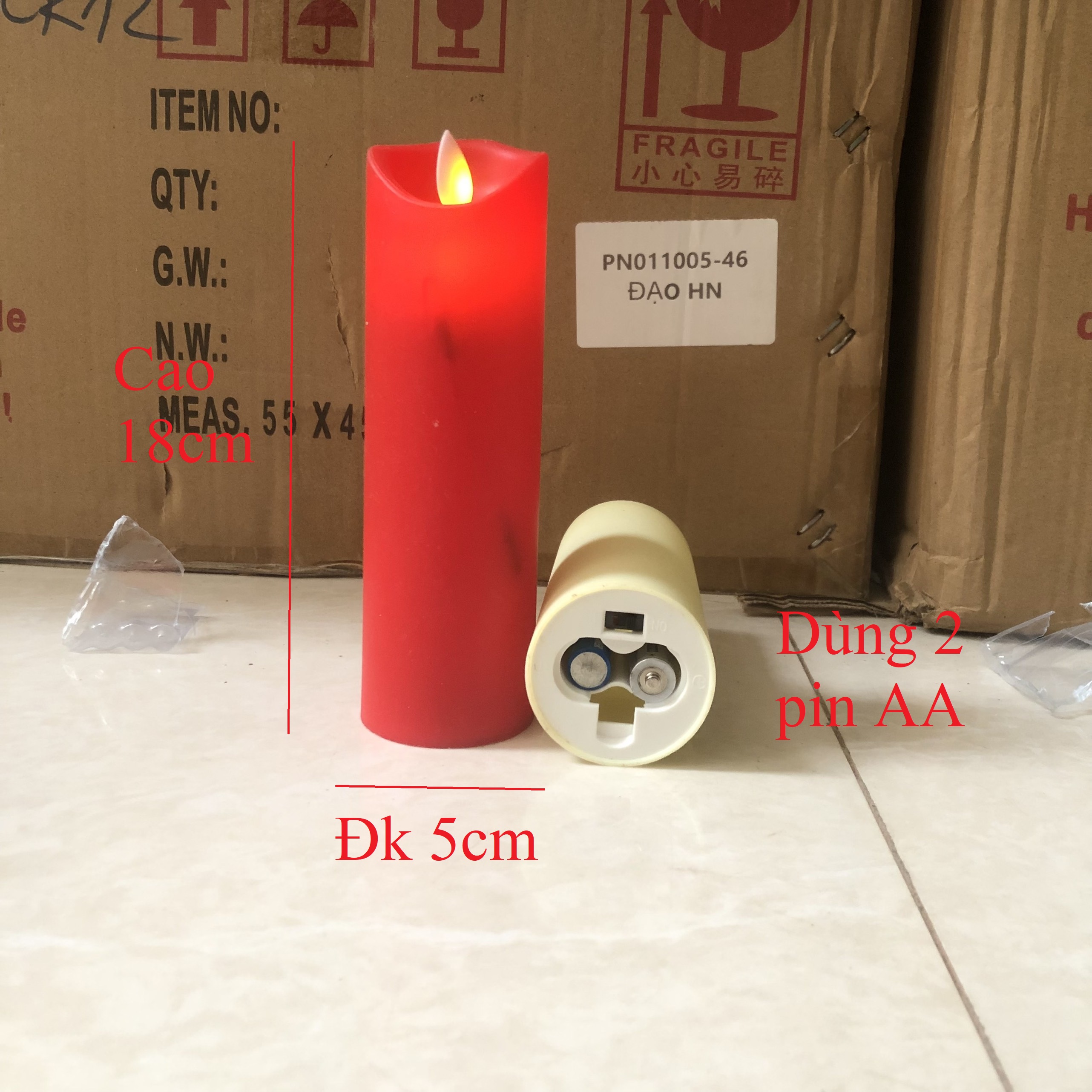 Nến điện tử, đèn cầy điện tử trang trí sinh nhật, decor quán cafe, nhà hàng đường kính 5cm kèm sẵn pin
