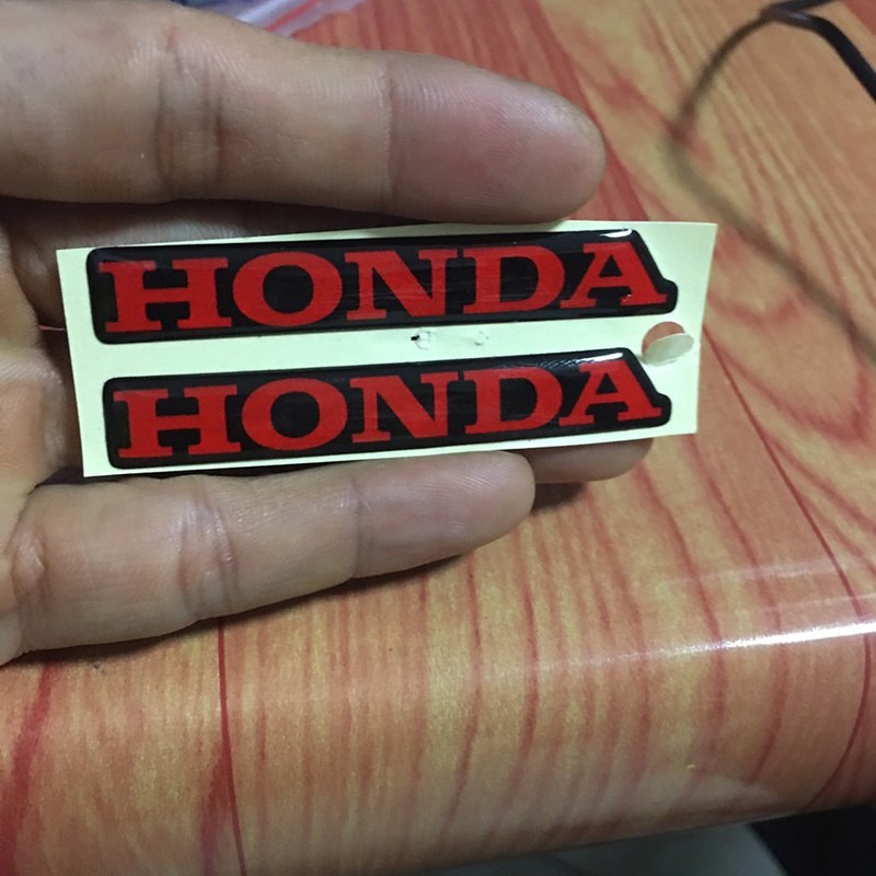 Bộ 2 tem dẻo chữ honda dẻo phản quang dán mão,mặt nạ ,đuôi xe honda hàng zin cao cấp MS12