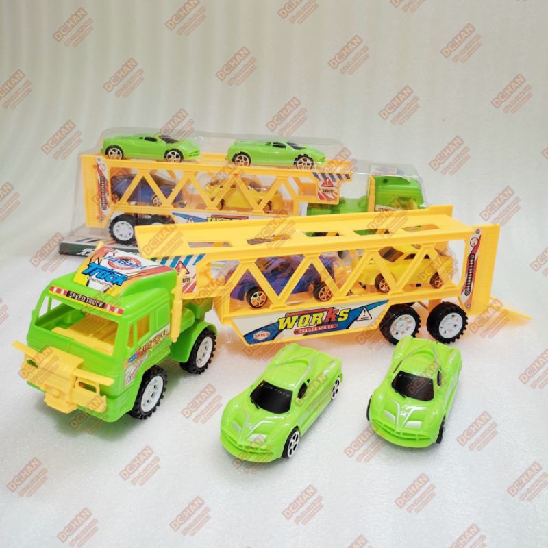 Đồ Chơi Xe Container / Đầu Kéo Chở 4 Xe Con