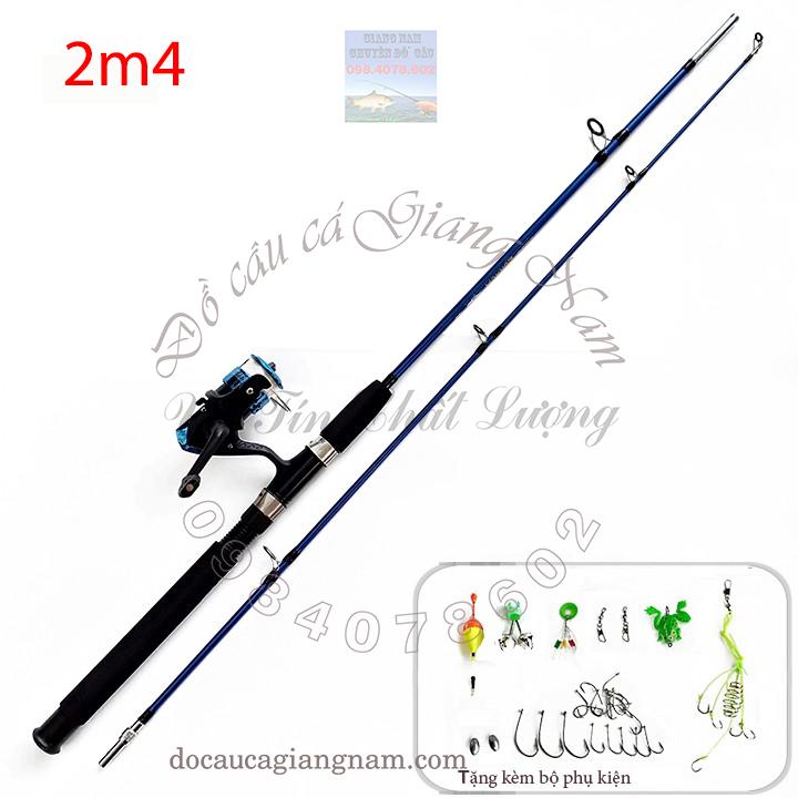 BỘ CẦN CÂU 2 KHÚC SHIMANO 2m4, MÁY YF200 đủ phụ kiện ( cần câu cá giang nam ) big sale