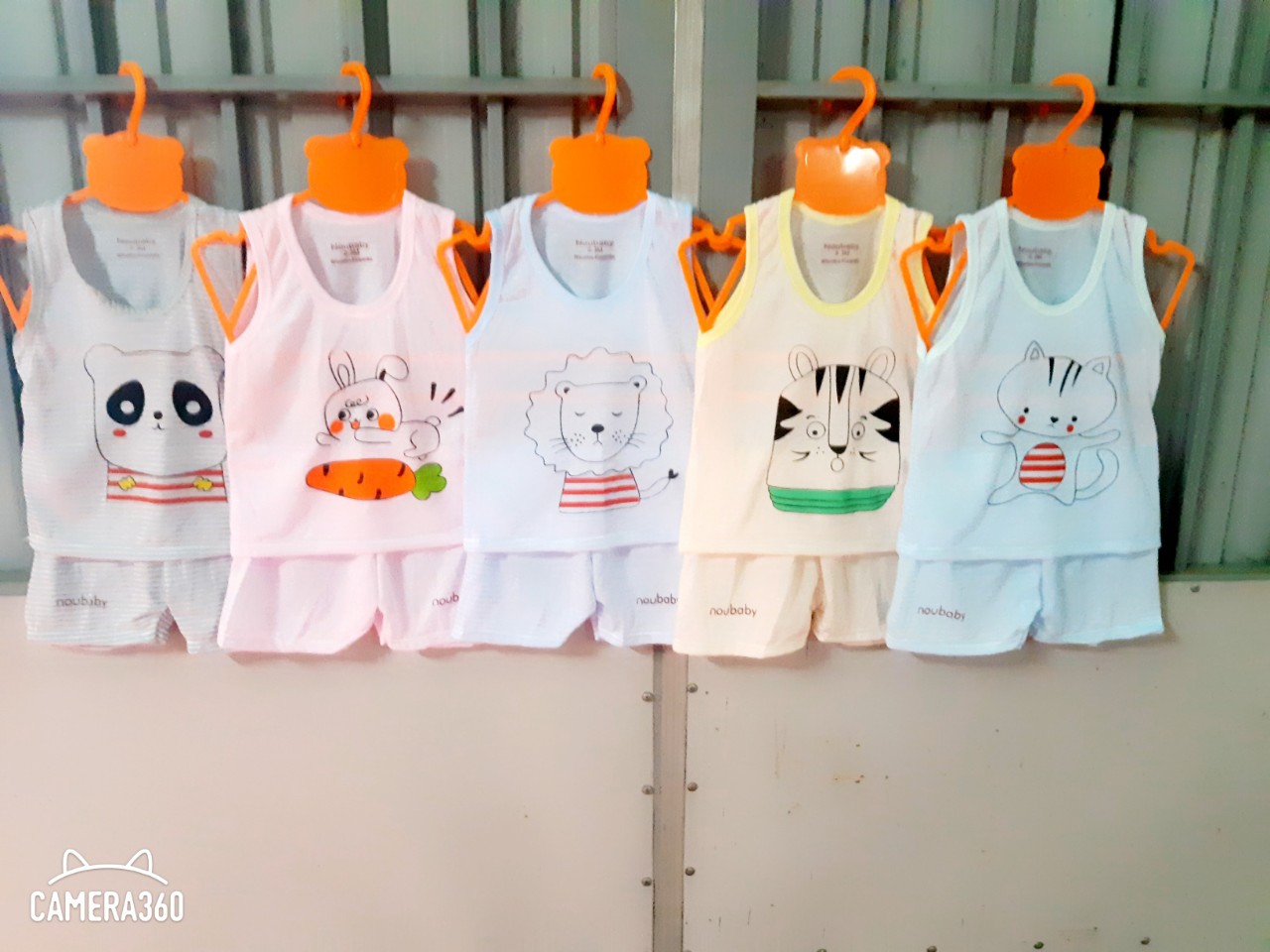 Sét 5  bộ cotton sát nách NOBABY ( TẶNG VÒNG DÂU TẰM CHO BÉ )