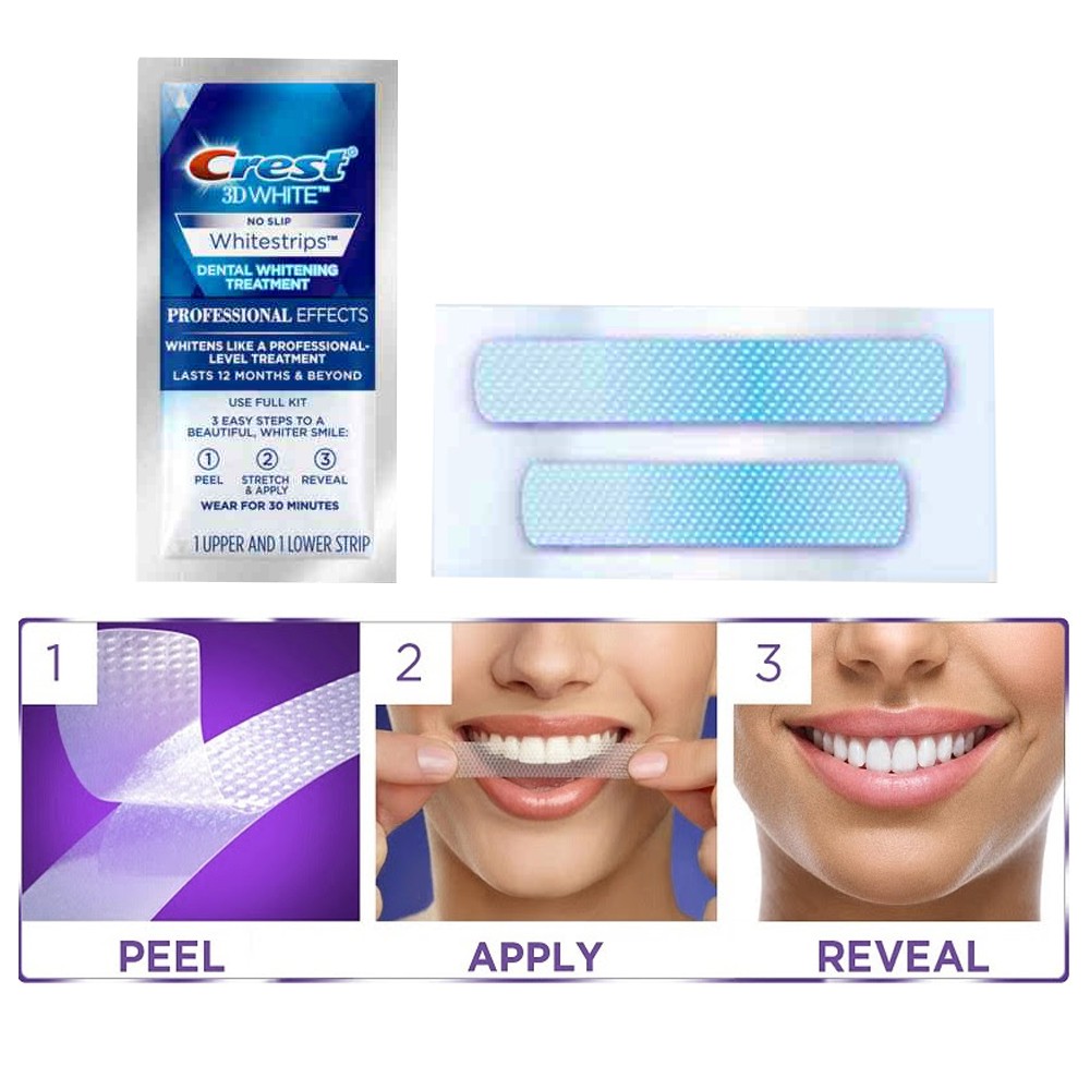 Combo 10 Miếng Dán Trắng Răng Crest 3D White Professional Effects USA