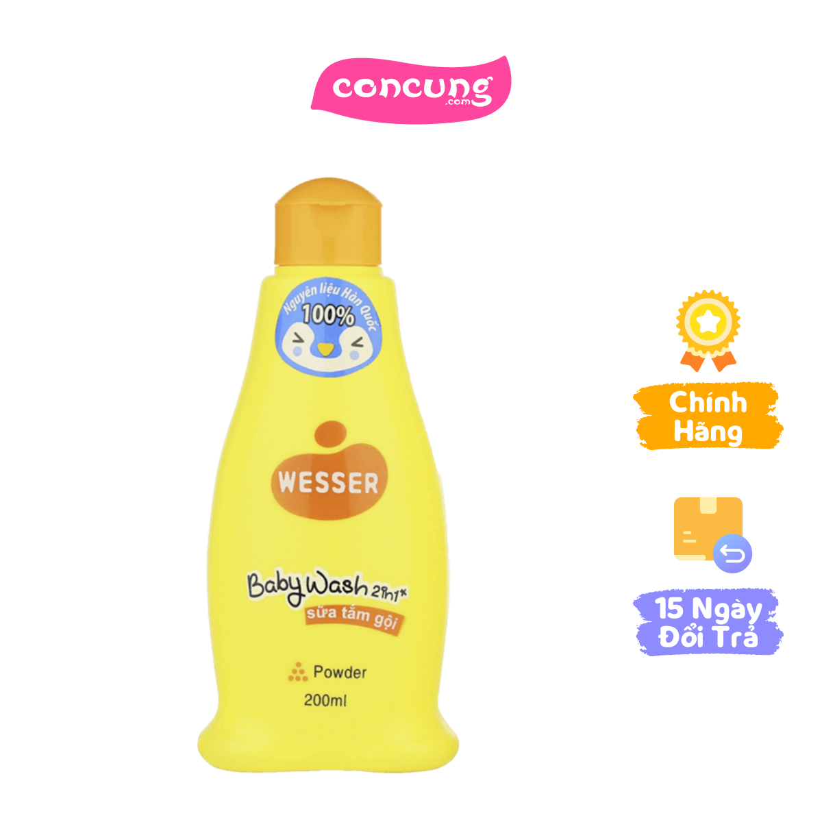 Sữa tắm gội wesser 2 in 1 200ml hương phấn