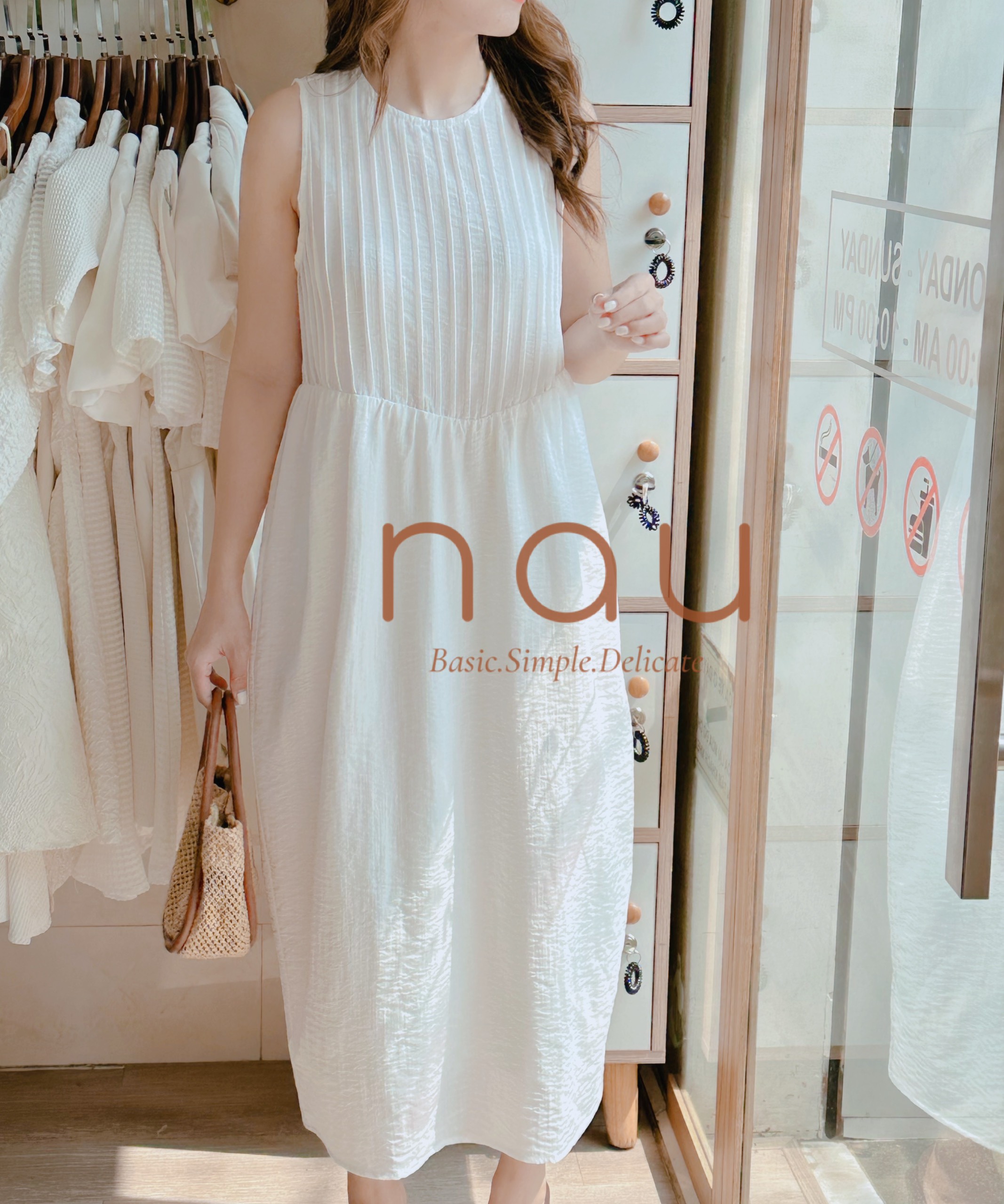 Đầm suông phối xếp li 6 màu