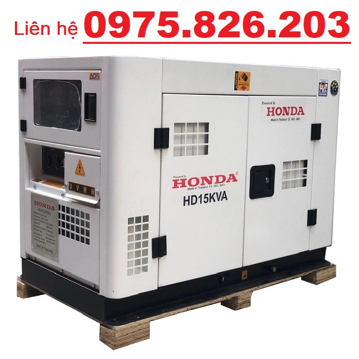 Máy phát điện honda chạy dầu gs 15kva-ats-1phase, bh 12 tháng, có đề, đã gồm ắc quy