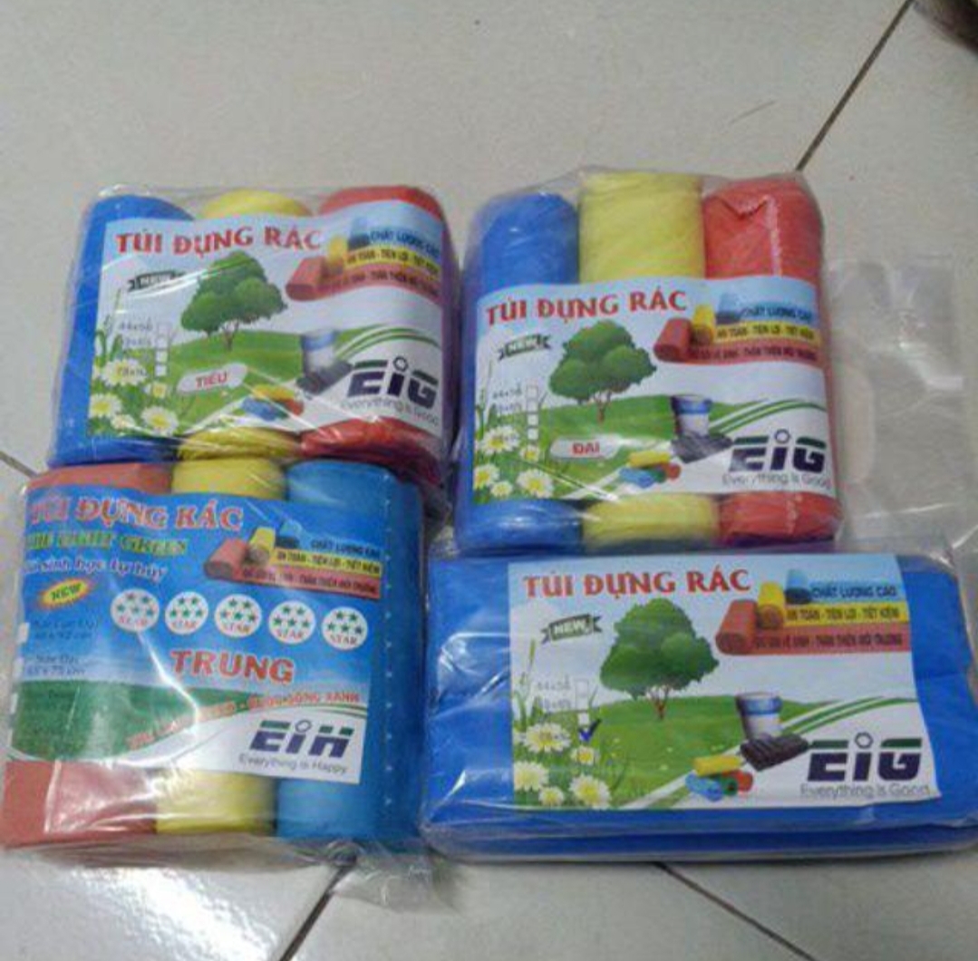 [HCM]Túi rác cuộn màu/đen (3 cuộn/1kg)