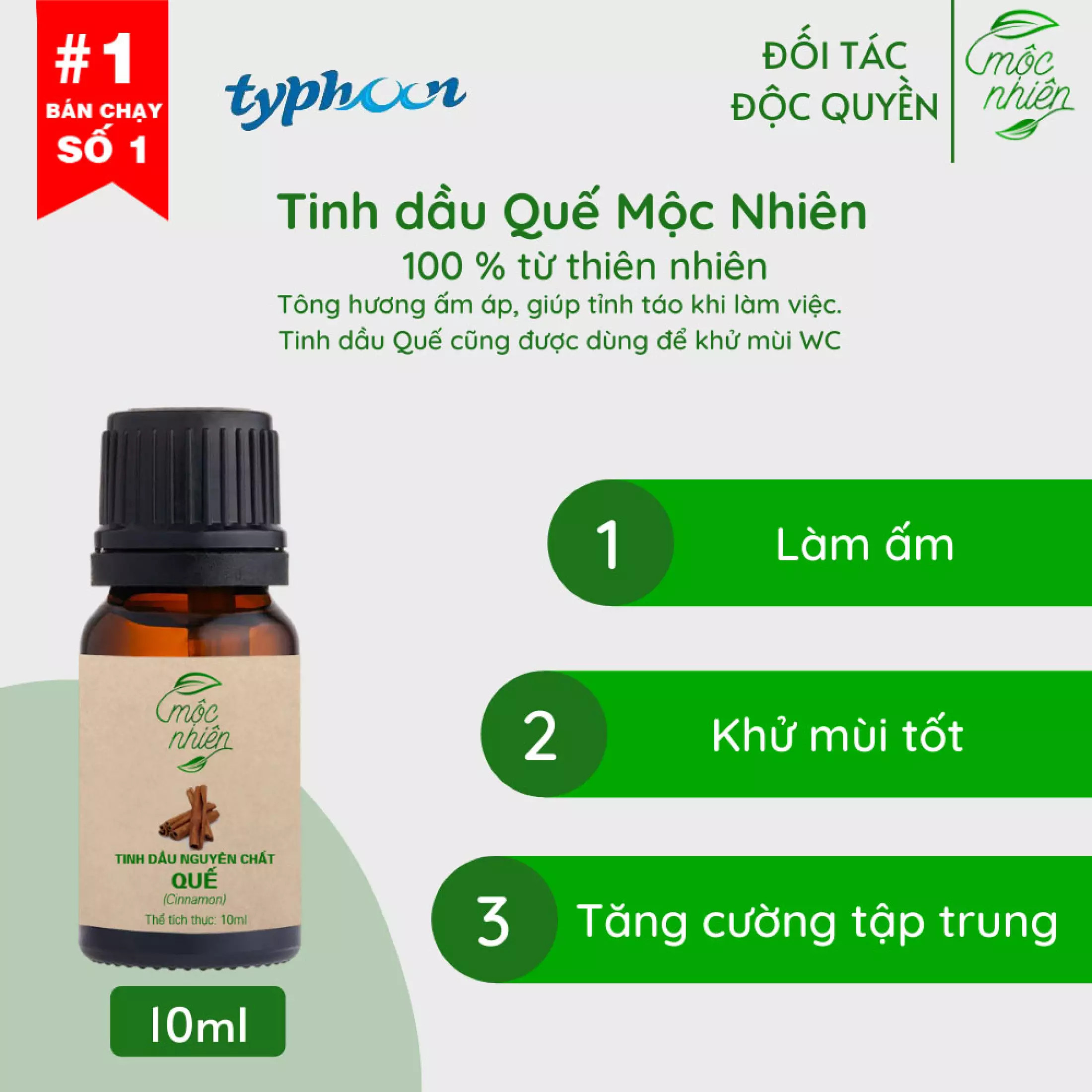 ComBo 3 Lọ Tinh Dầu Thiên Nhiên Chanh Sả , Quế , Bạc Hà