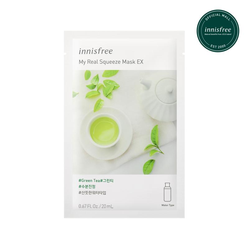 Mặt nạ giấy làm sáng & cấp nước cho da từ trà xanh Innisfree My Real Squeeze Mask - Green Tea 20ml