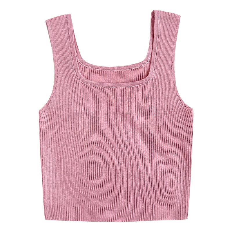 Áo croptop nữ kiểu cổ chữ U ôm sát nách