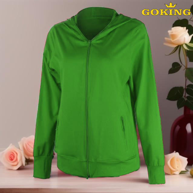 Áo khoác nữ thoát nhiệt Nhật Bản GOKING 6 túi, thành phần 100 cotton, thoáng mát, dùng để khoác nhẹ hoặc chống nắng nhẹ