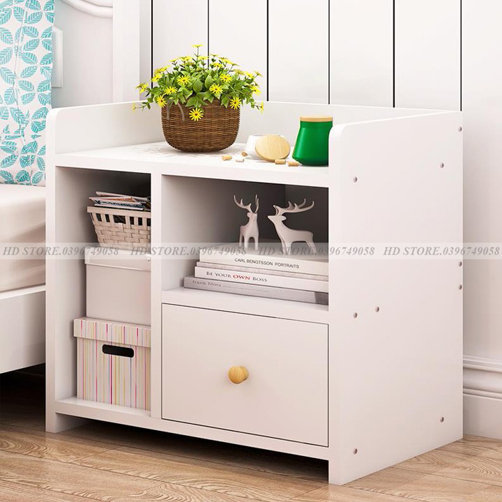 💥Giảm Sốc💥 Tủ Phòng Ngủ, Tủ Để Đầu Giường Lắp Ghép - Màu Trắng