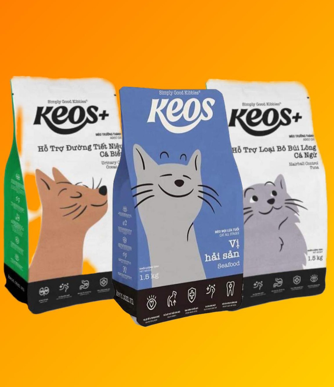[1.5kg] Hạt thức ăn Cho Mèo Mọi Lứa Tuổi Keos - Petshop ChubbyMew