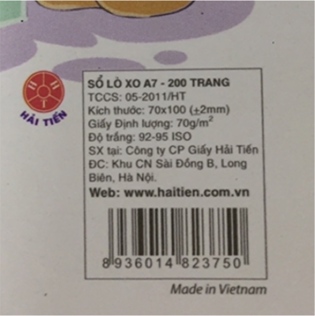 sổ lò xo A7 200 trang Hải Tiến