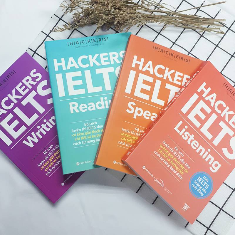 Sách - Combo Trọn Bộ 4 Cuốn Hackers IELTS ( Listening + Reading + Speaking + Writing)