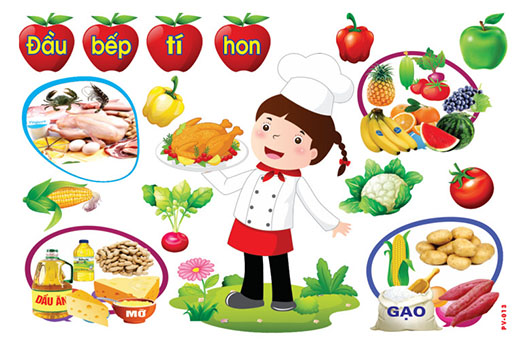 Decal mầm non-đầu bếp tí hon khổ lớn 127x80