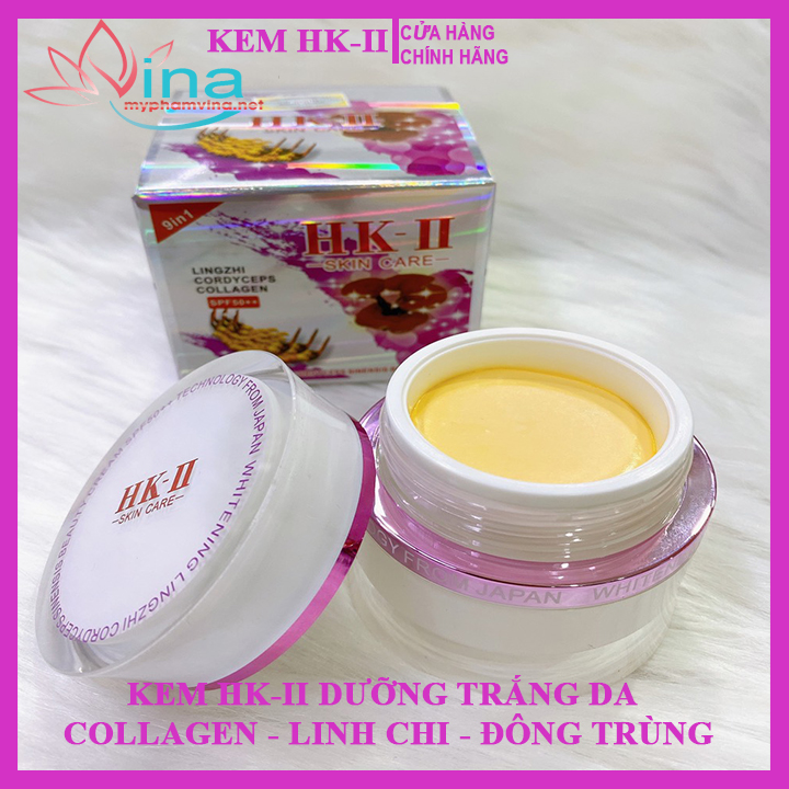 [HCM]KEM DƯỠNG TRẮNG DA CAO CẤP HK-II COLLAGEN LINH CHI VÀ ĐÔNG TRÙNG HẠ THẢO 20gr