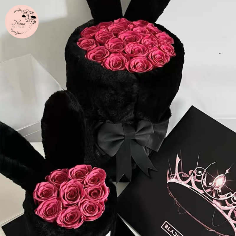 1 Set (Vải + Tai Thỏ + Cốt Bìa) Làm Bó Hoa Thỏ Size To ***HOT TREND 2023***