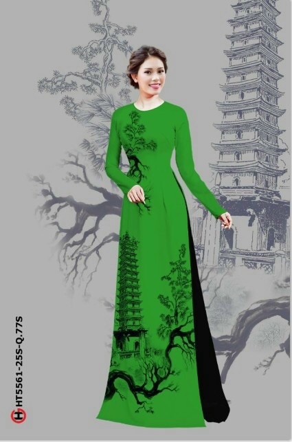 [HCM]Vải áo dài phong cảnh