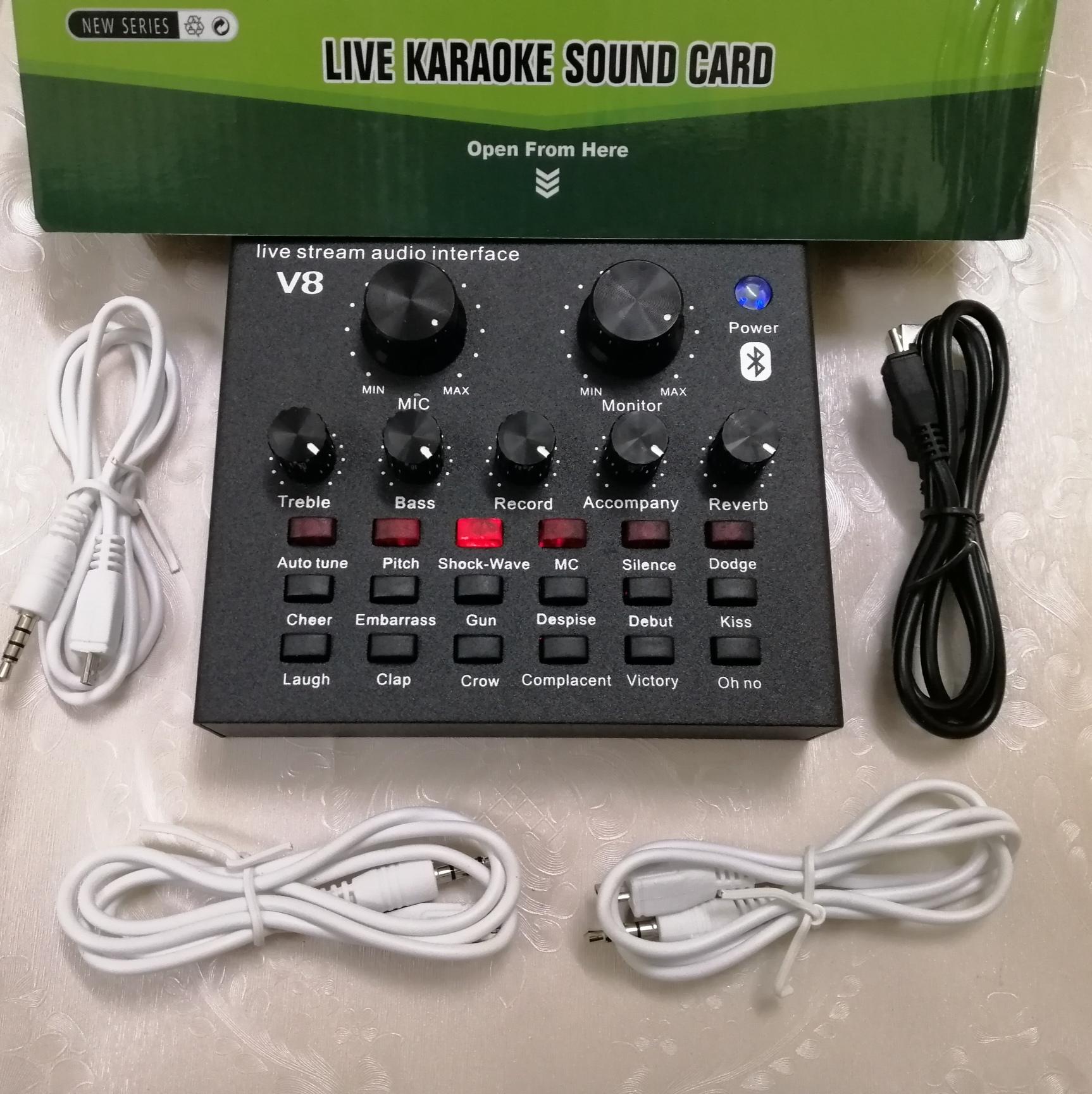 COMBO THU ÂM LIVE STREAM SOUND CARD V8 BLUETOOTH MICRO S220