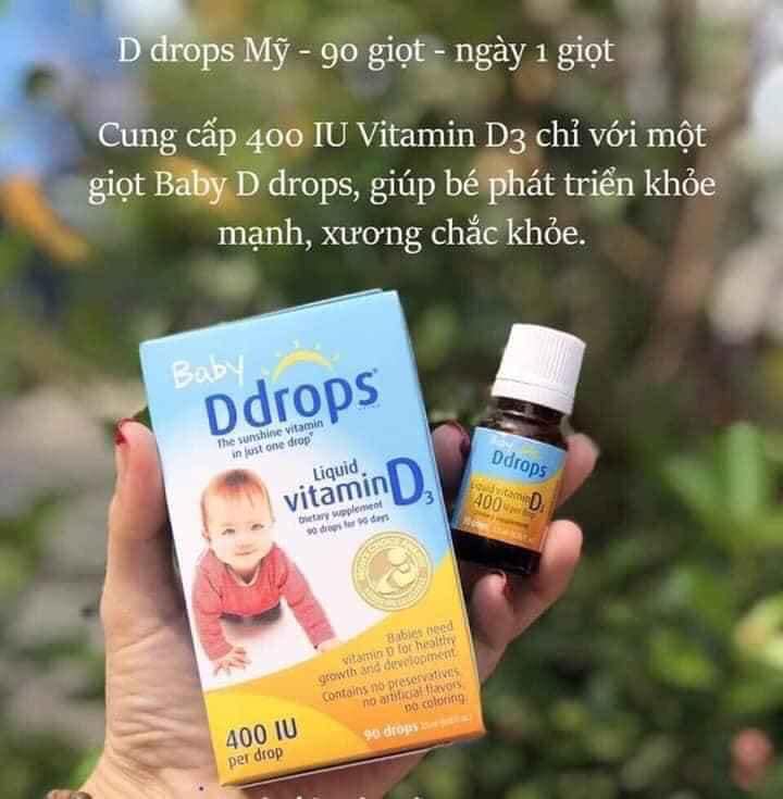 Baby Drops Vitamin D3 Cho Trẻ Sơ Sinh (90 Giọt Của Mỹ)