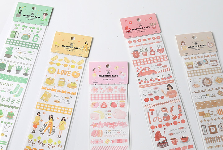 Sticker Masking trang trí đáng yêu, 65x350mm