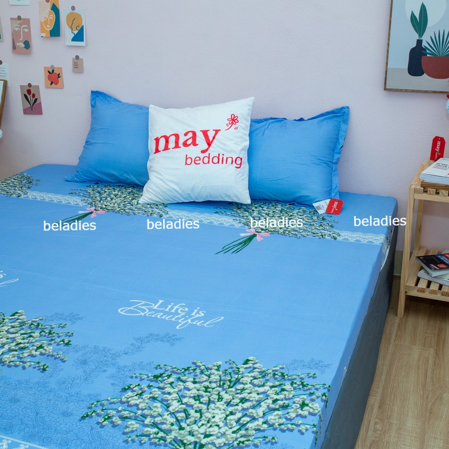 Bộ ga giường gồm 1 drap trải giường kèm 2 vỏ gối nằm nhiều mẫu đầy đủ kích thước Belady bedding