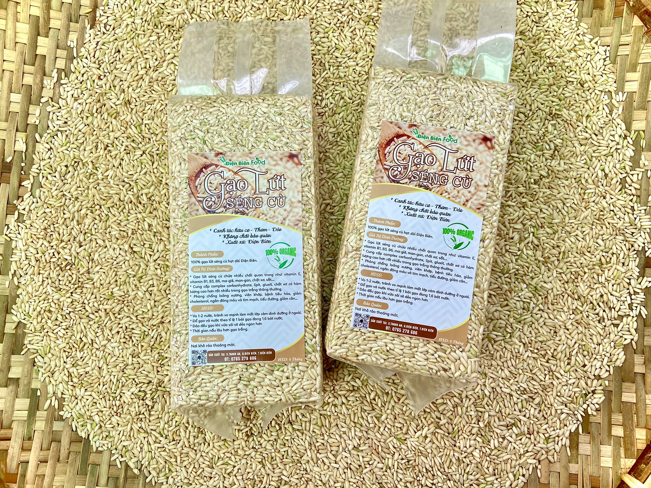 gạo lứt séng cù dài điện biên combo 5kg ( 5 túi 1kg hút chân không )