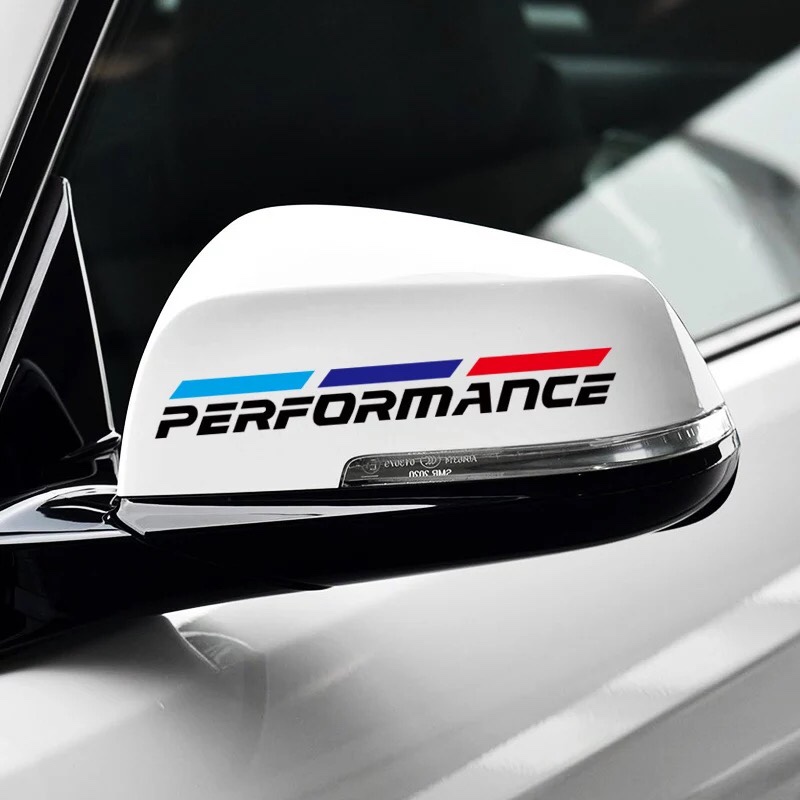 [HCM]Bộ 2 tem dán gương chiếu hậu ô tô Performance 02 (trắng)