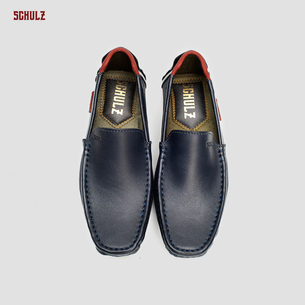 Giày Da Loafer Phối Vải Schulz L1-III19NAVY