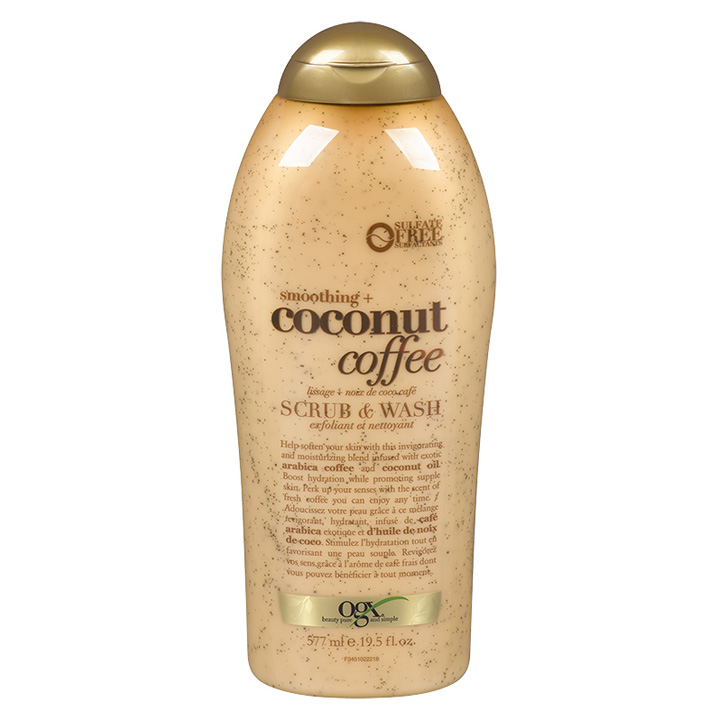 SỮA TẮM TẨY TẾ BÀO CHẾT OGX COCONUT COFFEE 577ML