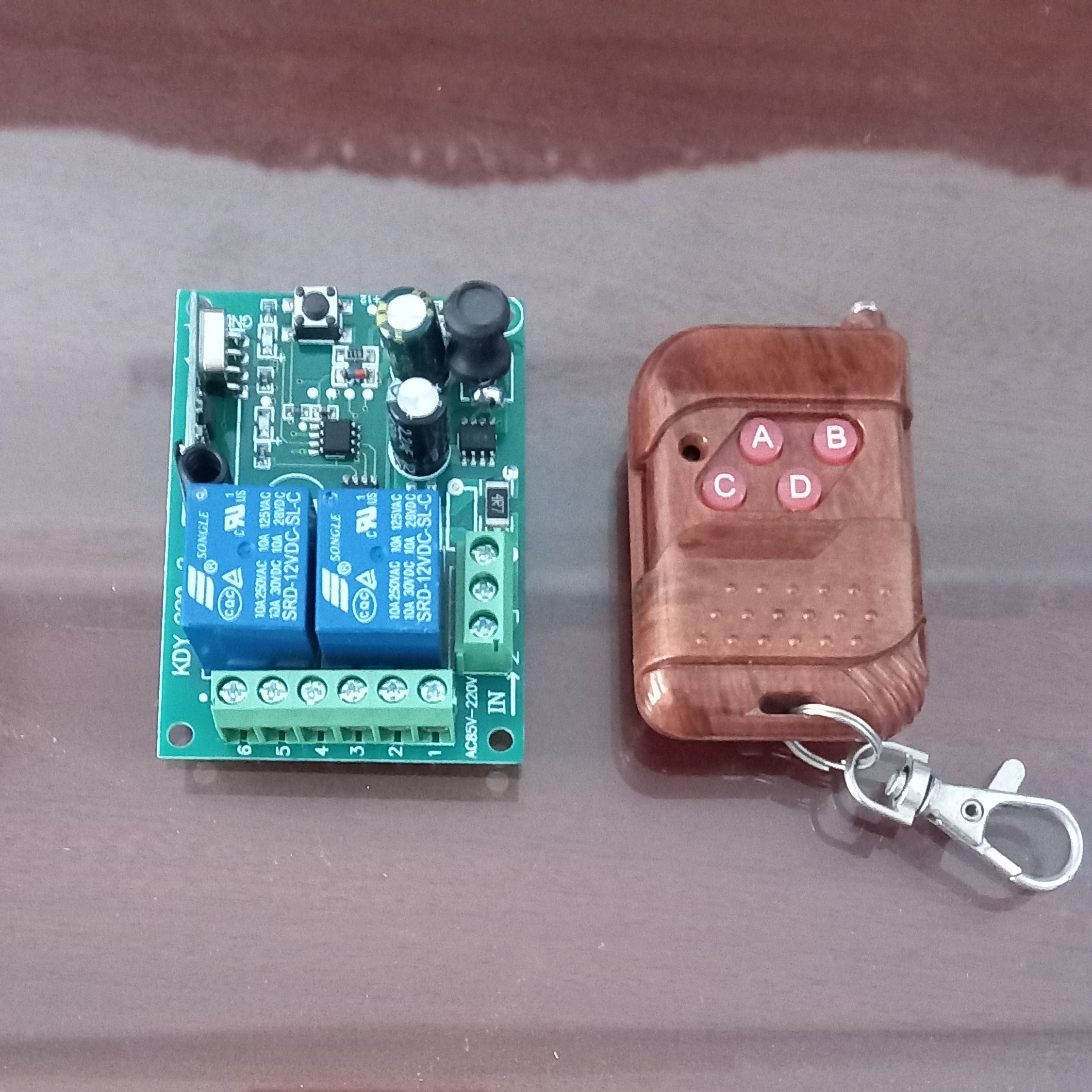 Bộ mạch bật tắt 2 thiết bị bóng đèn điều khiển từ xa 433mhz