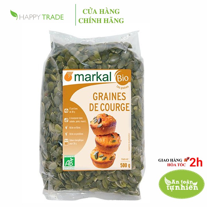Hạt bí hữu cơ đã tách vỏ Markal 500g [Khai Nguyen]